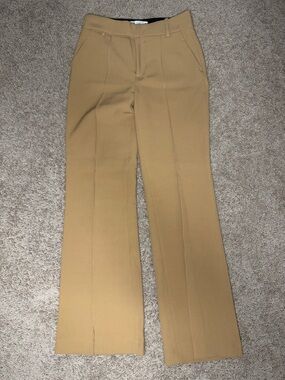 Zara Women's Camel Tan Wide-Leg Dress Pants